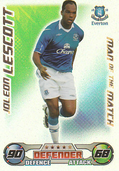 Joleon Lescott Everton 2008/09 Topps Match Attax Man of the Match #377